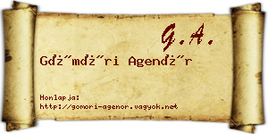 Gömöri Agenór névjegykártya